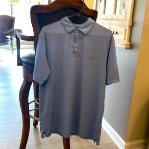 Callaway dri fit polo - blue with white stripes - large